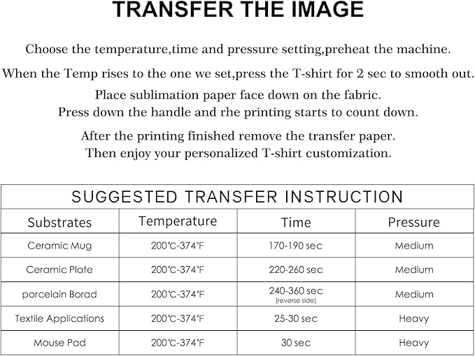Sublimation Paper Heat Transfer Paper 8.3x3.9 Inch 100 Sheets for Any Inkjet Printer which Match Sublimation Ink for DIY Unique Gifts for Mug T-Shirt Light Fabric Compatible