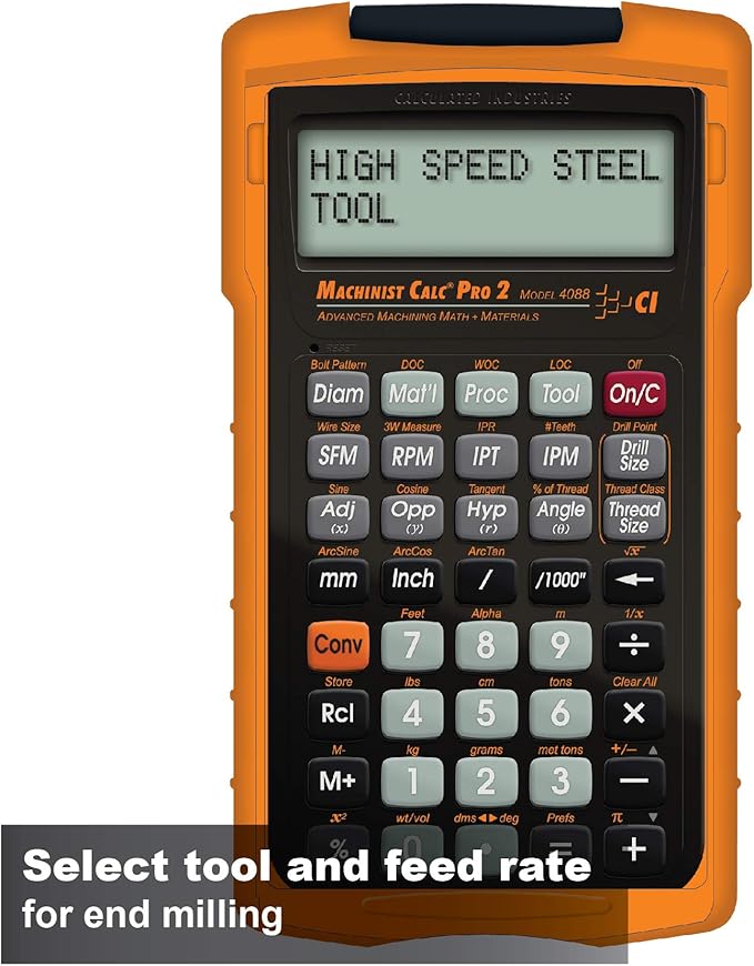 Calculated Industries 4088 Machinist Calc Pro 2 Advanced Machining Calculator | Speeds and Feeds, DOC, LOC and WOC for Materials and Tool settings | Machinists, Setters, Tool & Die Makers, Shop Owners