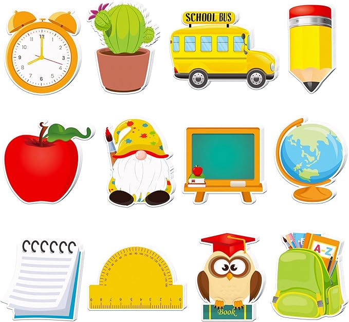 Back to School Sticky Notes,240 Pages Cute Back to School Self Adhesive Memo Pad Apples Owls School Bus Pencil Ruler Blackboard Design Sticky Notepad Notes Memo Pads for Home,School,Office-12 Designs
