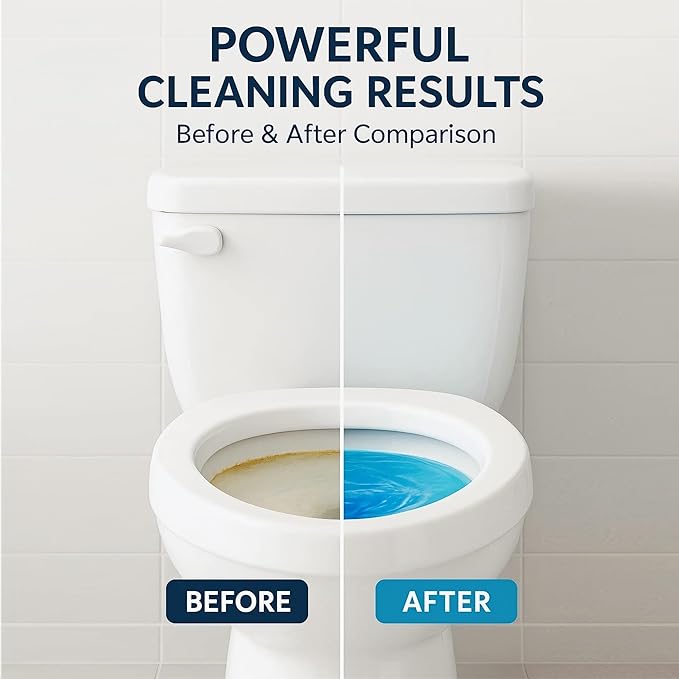 KELITE Automatic Toilet Bowl Cleaner Tablets, 10 Pack Long-Lasting Toilet Tank Cleaner for Bathroom, Blue Water Freshener, Prevents Stains & Odor, Safe for All Toilets (1, 10 Pack (Green+Blue))
