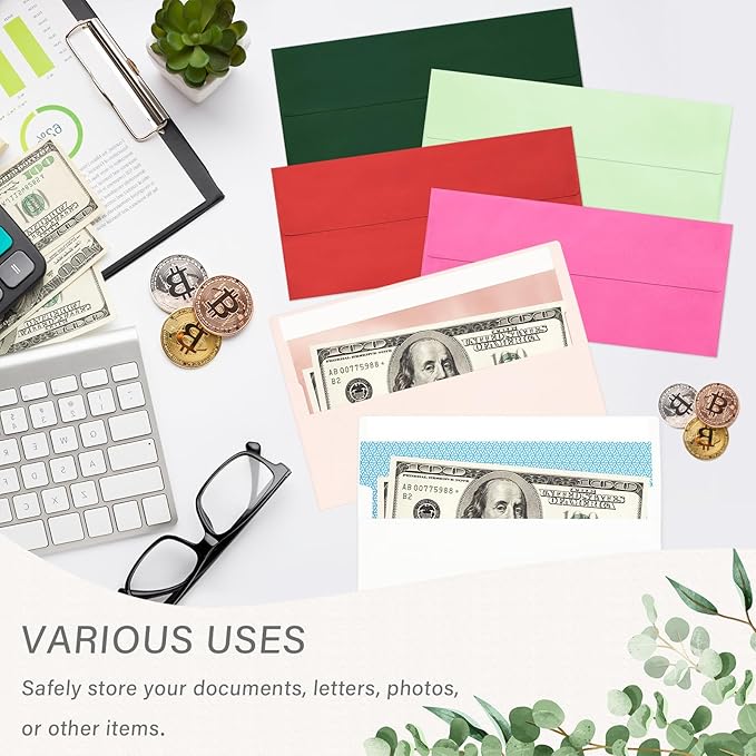 200 Pack #10 Business Envelopes, Self Seal Standard Blush Pink Envelopes with Rose Gold Foil Lining for Secure Business & Legal Mailing, Office, Checks, Letter, Invoices, 4 1/8 x 9 1/2 Inches