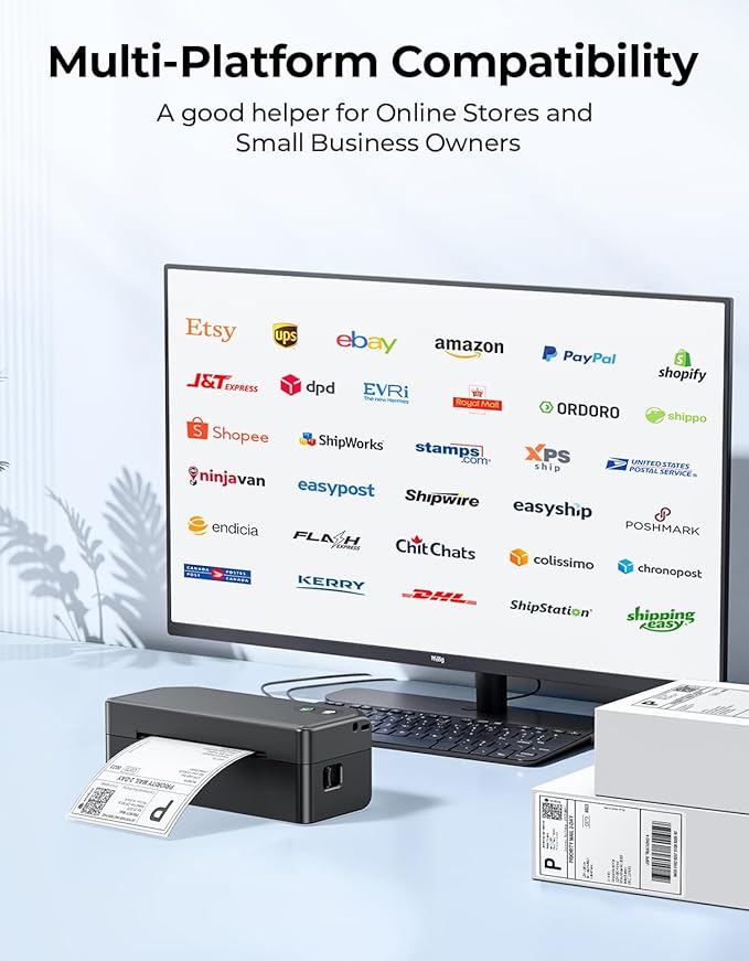 SVANTTO Y42BT Bluetooth Thermal Label Printer, 4x6 Shipping Label Printer for Small Business, Compatible with iOS, Android, Windows, Mac, Amazon, Ebay, Shopify, USPS, UPS, Etsy, Black