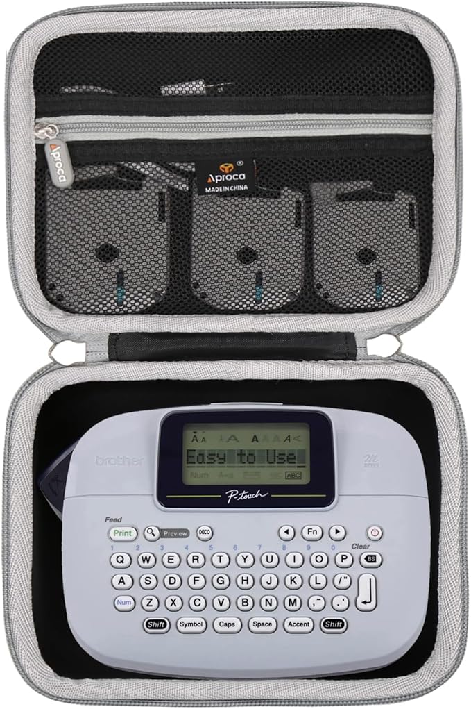 Aproca Storage Case Compatible with Brother PT-M95 P-Touch Monochrome Label Maker, Portable Hard Bag for 4 Label Tapes (Case Only)