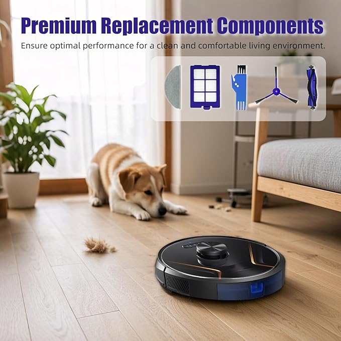 15 Pack Reusable Replacement Parts For Eufy RoboVac X8 & X8 Hybrid Robotic Vacuum(6 Side Brushes, 4 Filters,1 Main Roller Brush, 2 Mop Pads, 1 Cleaning Brush, 1 Screwdriver Accessories)