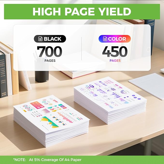 67XL Ink Cartridge High Yield 2-Pack Replacement for HP 67 XL Black Tri-Color Compatible for HP Ink 67 67XL for DeskJet 2755e 2700 2855e 2800 2752 2742e 4155e 4255e 4100 Envy 6055 6055e 6455e Printer