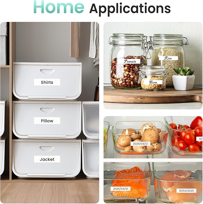 Phomemo LT12 Label Maker Machine with Tape, Rechargeable Handheld Label Makers with QWERTY Keyboard Portable Bluetooth Labeler with & 1600+ Icons, 30+ Fonts, for Home, Office, Gray