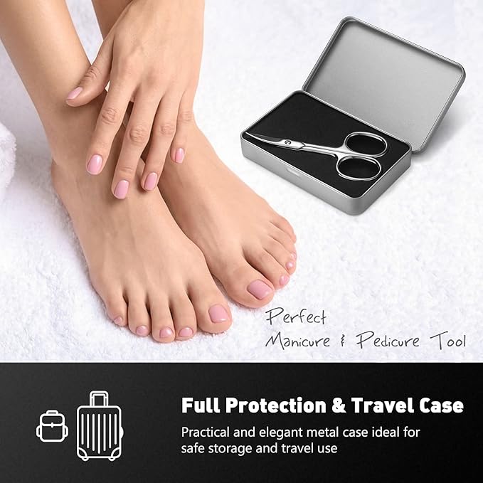 BEZOX Nail Scissors with Sharp Curved Blade - Nail Maintenance Toenail and Fingernail Scissor with Ergonomic Design for Men & Women