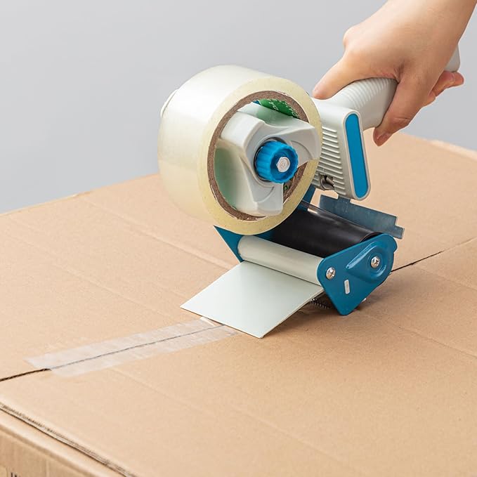 WILLBOND 4 Pack 3 Inch Wide Tape Gun Lightweight Packing Heavy Duty Tape Dispenser Gun for Moving Shipping Box Carton Seal Packing Shipping Dispenser, Red and Blue