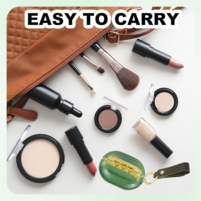 Travel Portable Lint Roller Set,Pet Lint Roller Extra Sticky Comes with 4 Rolls of Replacement Rollers,Double-Sided Lint Remover for Garment Bag Dust Lint (Green)