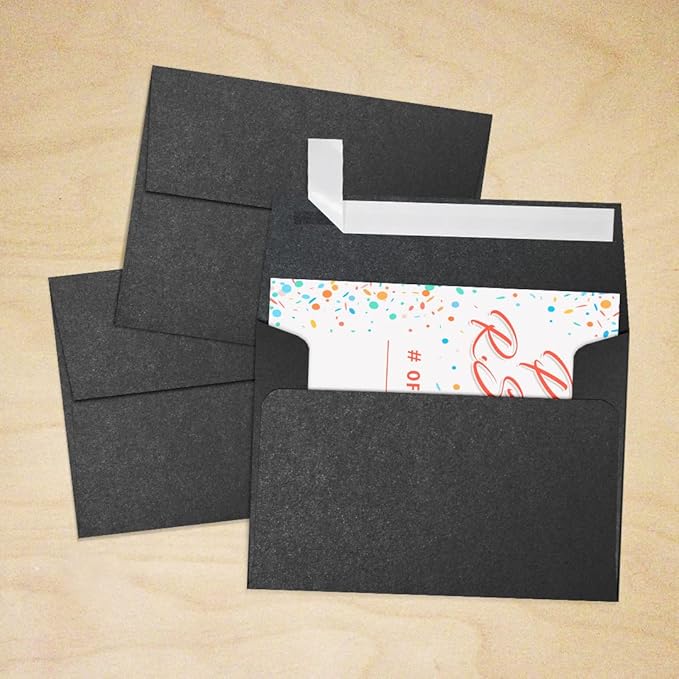 LUXPaper A2 Invitation Envelopes | Peel & Press | 4 3/8" x 5 3/4" | Anthracite Metallic | 80lb. Text | 50 Qty