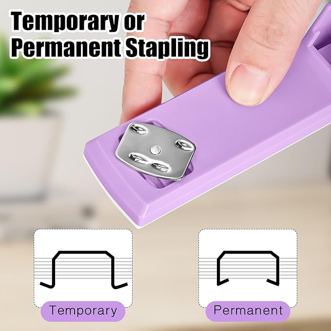 Stapler 25 Sheet Capacity with 1000 Staples and Staple Remover - Staplers for Desk, Non-Slip Office Stapler with Staples for Office, Purple