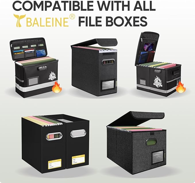 BALEINE 32PK Hanging File Folders, Legal Size Hanging Folders with 1/5-Cut Tabs for Filing Cabinets, File Boxes (32PK, Legal Size)