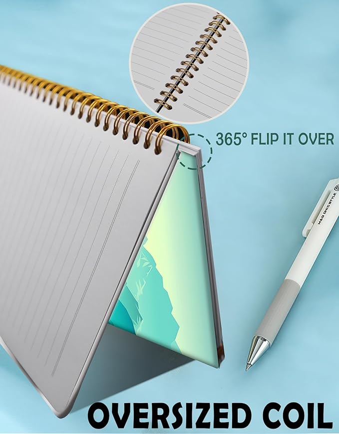 Spiral Journal Notebook for Women,A5 College Ruled Notebooks 6"x 8.4", 120 Pages Lined Journal with Premium Thick Paper,Perfect for School Office Home Gifts(Mountains Forest)