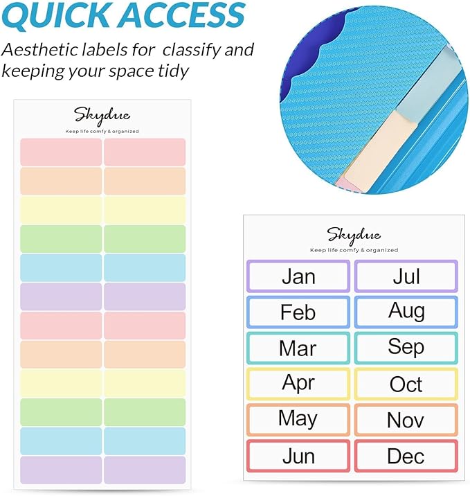 SKYDUE Accordion File Organizer, 13 Pocket File Folder Organizer with Tabs，Expanding Receipt & Paper Organizer for Letter A4 Size Blue