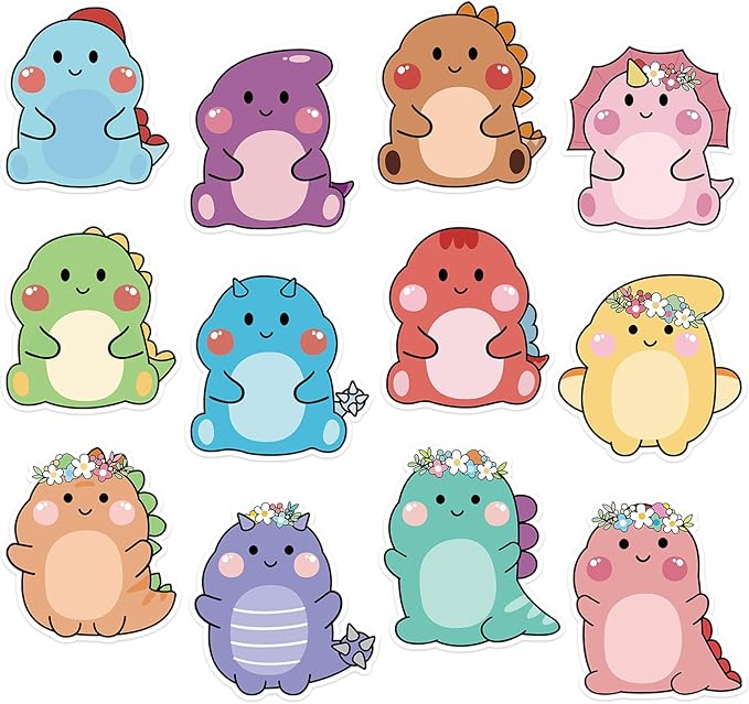 600Pcs Cute Sticky Notes, Cartoon Dinosaur Sticky Note Pads, Fun Sticky Notes Animal Notepads Self Stick Memo Pads Removable Funny Post it Notes for Students School Home Office Supplies