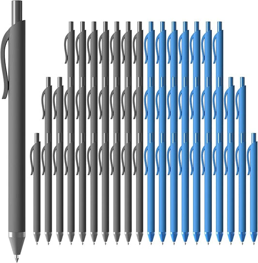 Pens Bulk, 52 Pack Ballpoint Black and Blue Ink, 1.0MM Medium Point Bluk Retractable for Smooth Writing, Quick Drying No Bleed Journaling for Office School Supplies Home Work