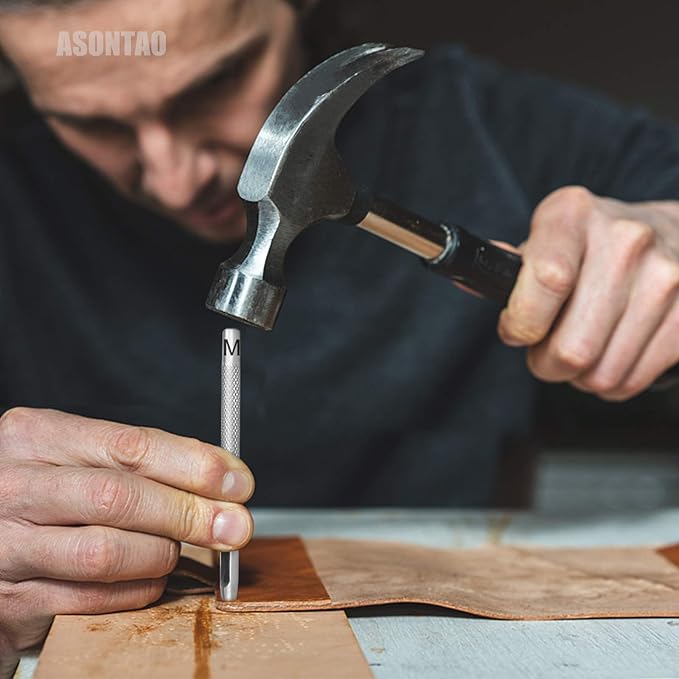 6PCS Hollow Leather Hole Punch Set (1.5mm-4mm) for Belts, Watch Bands, Leather Craft, Round Hole Punch Tool for Belt, DIY, Leatherworking, Repair Tools -ASONTAO