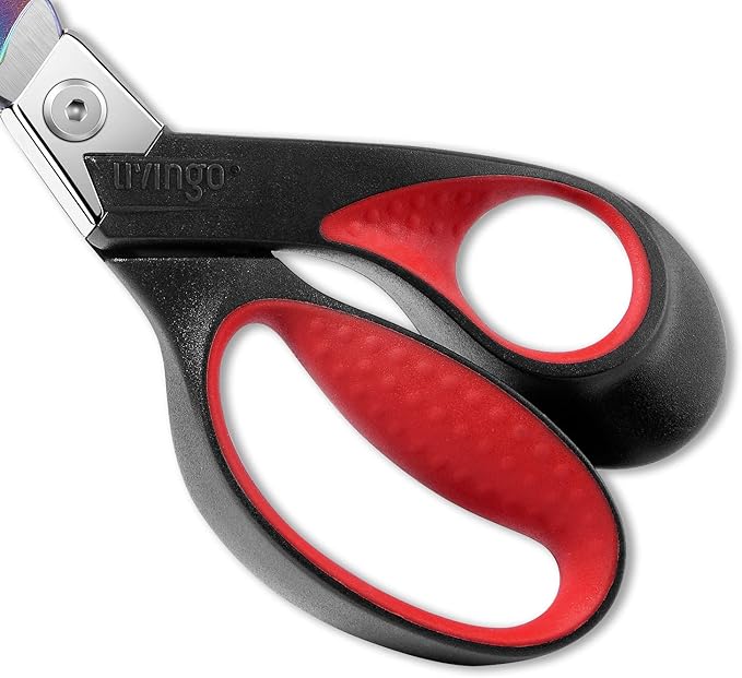 LIVINGO Industrial Scissors Heavy Duty: 9" Professional Multipurpose Shears Sharp Stainless Steel - Forged Titanium Coated Scissors for Fabric Sewing Carpet Craft Workshop Outdoor Home Office