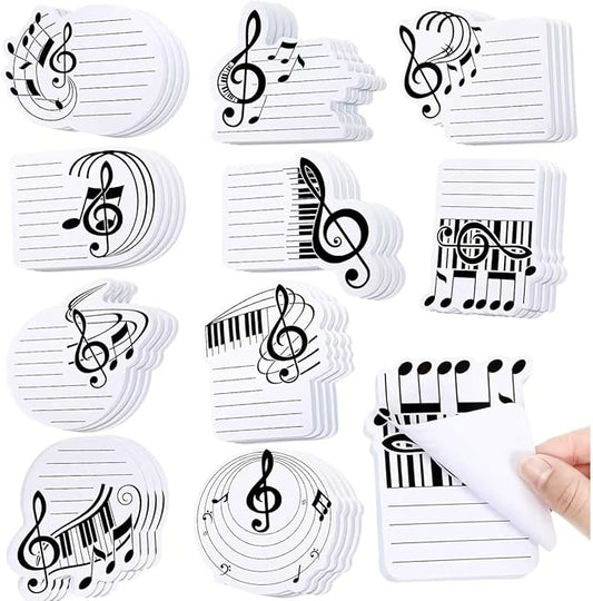 10 Pads Reusable Funny Music Sticky Notes Set- 300 Sheets, for Work Home School
