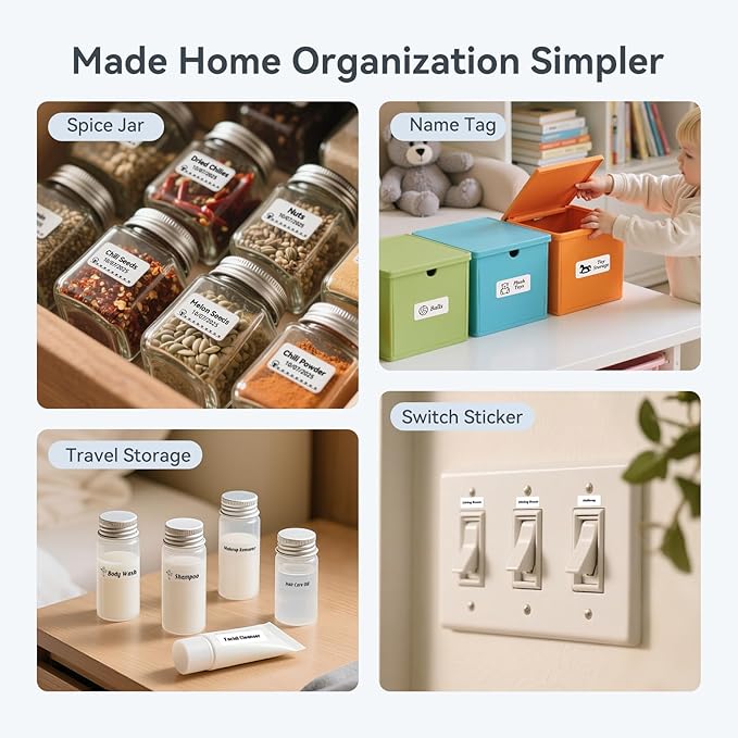 NIIMBOT D110 Upgraded Version Mini Label Maker Machine with Tape, Portable Bluetooth Thermal Printer, Sticker Labeler with Multiple Templates for Office Organization Home Kitchen School, Pink