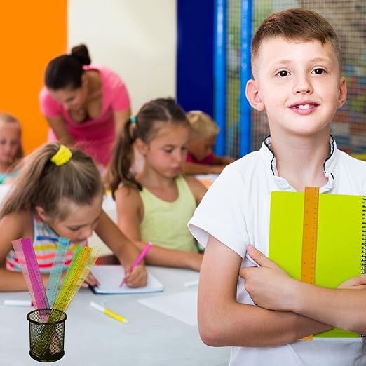 180 Pack 12-Inch Plastic Rulers Bulk, Plastic Ruler, Colored Transparent Ruler with Dual-Scale Measurement, Easy to Store, for Home, or Office and, Practical Use by KUKLIPJIM