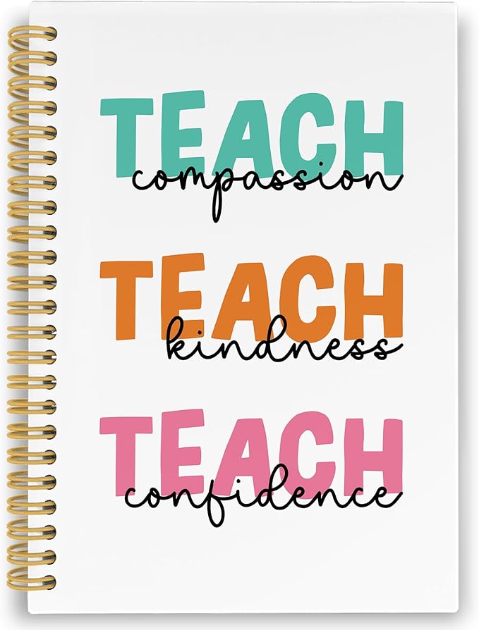 Teacher Gifts Spiral Notebook, Inspirational Journaling Notebooks for School office, Thank You Teachers Hardcover Journals Gifts for Women, 160 Pages 5.5 x 8.3 Inch, Teacher Appreciation Gift