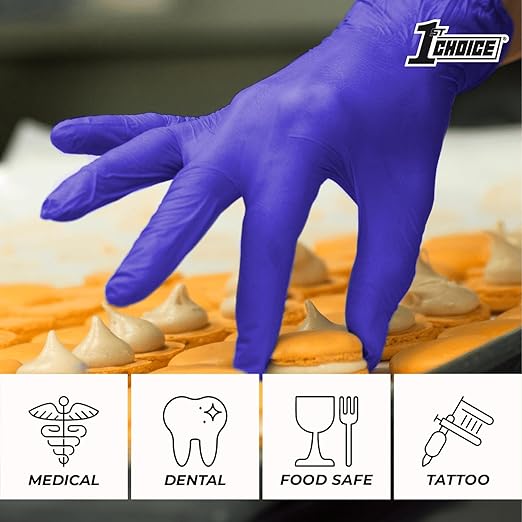 1st Choice Safety Indigo Nitrile 4 Mil Thick Disposable Gloves Large Case of 1000 Exam Medical Latex Free Indigo Large