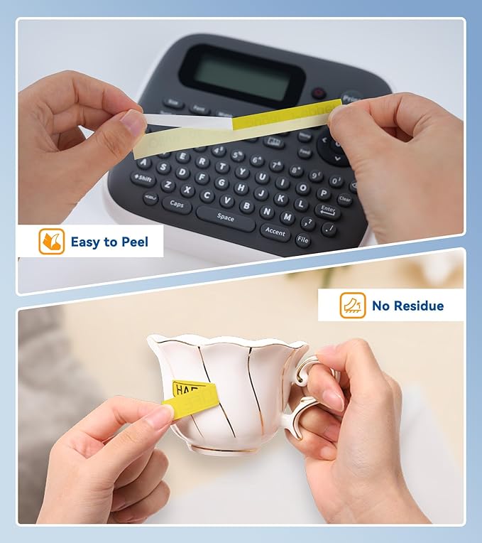 TZe-631 TZ 12mm 0.47 Laminated Black on Yellow Compatible with P Touch Label Tape TZe631 Refills for Ptouch PTH110 PT-D220 D210 D400 D600 H103W 2040 Label Maker, 4-Pack
