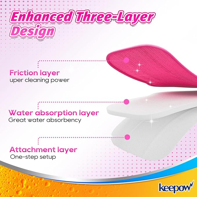 KEEPOW Microfiber Steam Mop Pads Compatible with Schenley Steam Mop Cleaner, Washable and Reusable Replacement Mop Pads Accessories Fit for Steam Mop SLFCSM064 & SLFCSM063 （4 Pack）