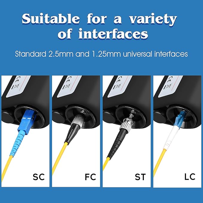 4-Piece Set Fiber Cleaning Tool kit Handheld Fiber Microscope 400x Fiber Magnifying Glass Fiber Jumper end face Cleaning Box one Click Fiber Cleaning Pen