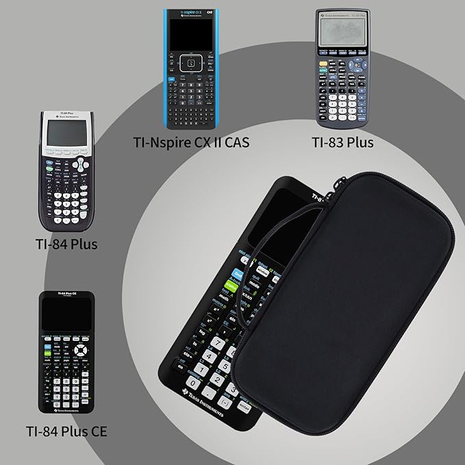 Storage Case Compatible with Texas Ti-84 Plus CE/TI-84 Plus/TI-Nspire CX II CAS/TI-Nspire CX II/TI-83 Plus/TI-89 Titanium/TI-85/TI-86 Calculator (Black)