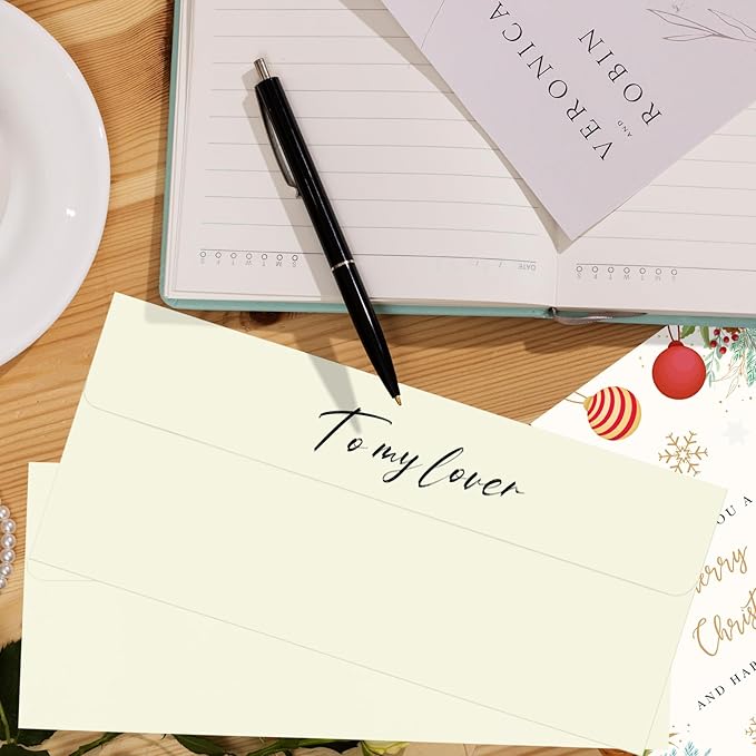 100 Pack Ivory #10 Business Envelopes, Standard Envelopes Self Seal, 4 1/8 x 9 1/2 Inch Letter Size Business Mailing Envelopes for Checks Invoices Statements Baby Shower Wedding Birthday