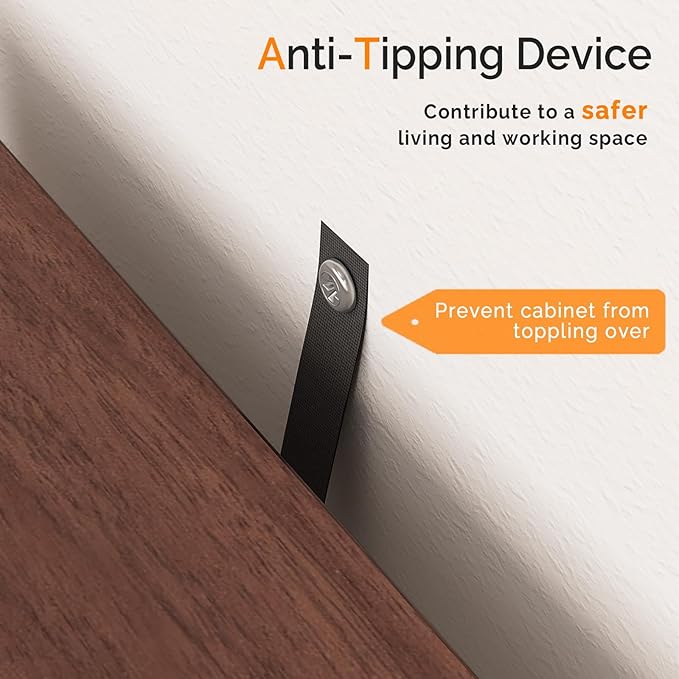 VINGLI 3 Drawer File Cabinet with Lock, Home Office Filing Organizer, for Letter Size File Folder Storage, Modern Farmhouse Style, Wood Vertical Filing Cabinet, Archivador (Rustic White & Brown)