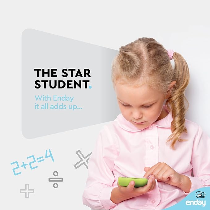 Calculator Green, Basic Small Solar and Battery Operated, Large Display Four Function, Auto Powered Handheld Calculator School and Kids Available in Blue, Red, Purple, Grey, Pink, 1 PK – by Enday