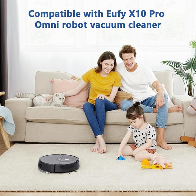 Resflyar 24 Pack X10 Pro Omni Replacement Parts for Eufy X10 Pro Omni Robotic Vacuum Cleaner Accessories Kit, 2 Roller Brushes, 4 HEPA Filters, 8 Mop Cloths, 8 Side Brushes, 2 Cleaning Brushes