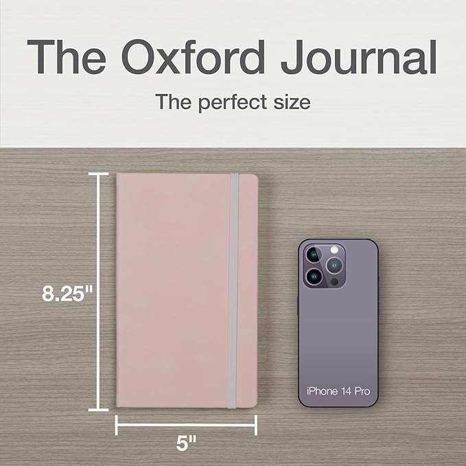 Oxford Journal, Lined Writing Notebook, Writer's Journal, Classic Notebook for School or Office, 240 Pages, 5" x 8.25", Hardcover, Blush (75501)