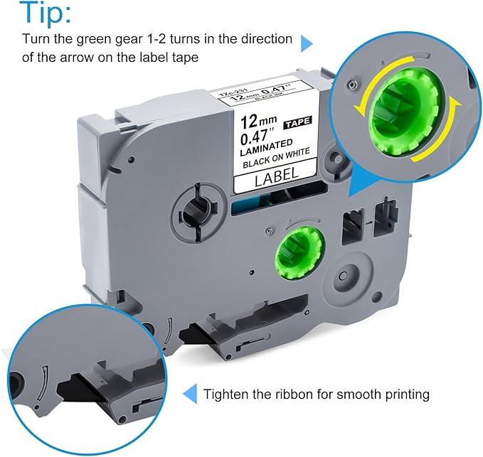 2PK TZe231 Label Maker Tapes Replacement for Brother P Touch Label Tape 12mm 0.47 Laminated White TZe-231 TZ-231 Compatible with Brother PTD220 PTH110 PTD400 PTD600 PT1900/1910