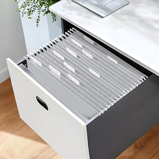 SUNEE Hanging File Folders Legal Size, Gray File Folders 25 Pack 1/5-Cut Tabs, Stay Organized for Your Home and Office Bulk File and Documents