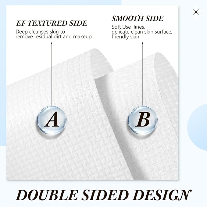 12 Pack/600 Counts XL Disposable Face Towels Bulk 10"x12" Soft & Thick Pure Cotton Facial Cleansing Cloths Towelette for Makeup Removing, Sensitive Skin Care, Dry Wipe Using