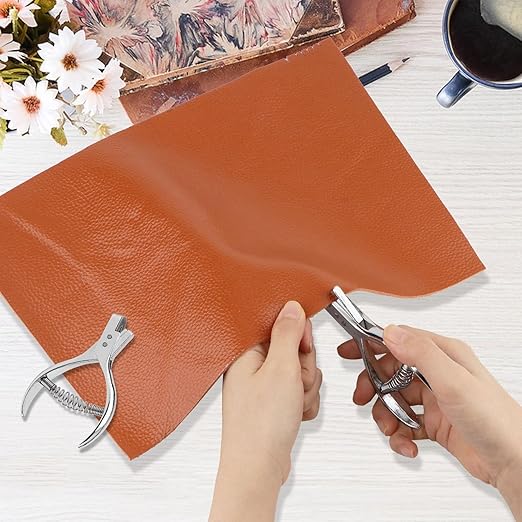 Rongon Pattern Notcher Paper Hole Punch Designer Tailor Sewing Plier with Spring Pattern Making Tool for Leathercraft, Paper Art, DIY Projects Design Edge Tool, Ergonomic Grip（1Pc）