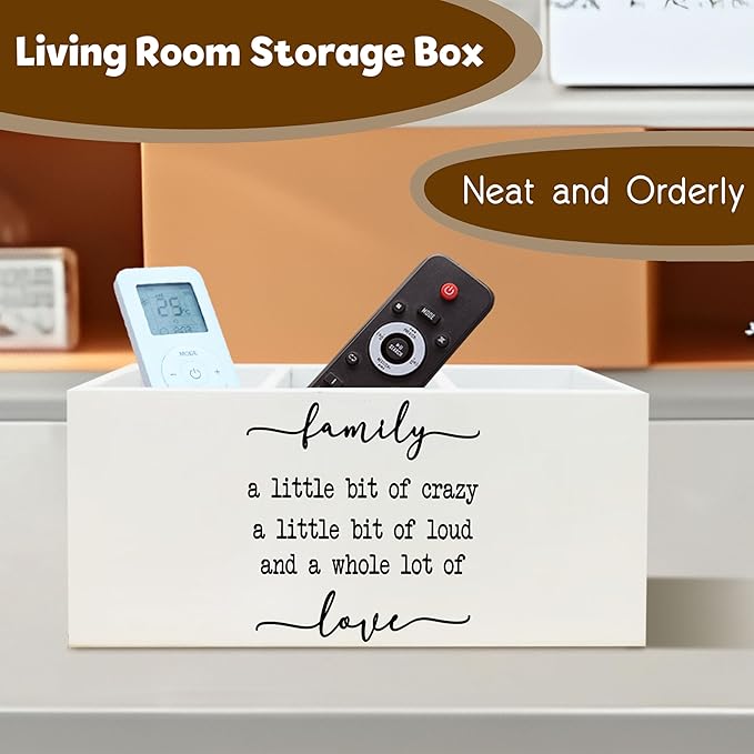 Family Signs Wooden Pen Holder for Home Decor Farmhouse Desk Shelf Decorations for Shelf Decorations, Family a Little Bit of Crazy Rustic Desk Decor for Home Office Table Pencil Holder