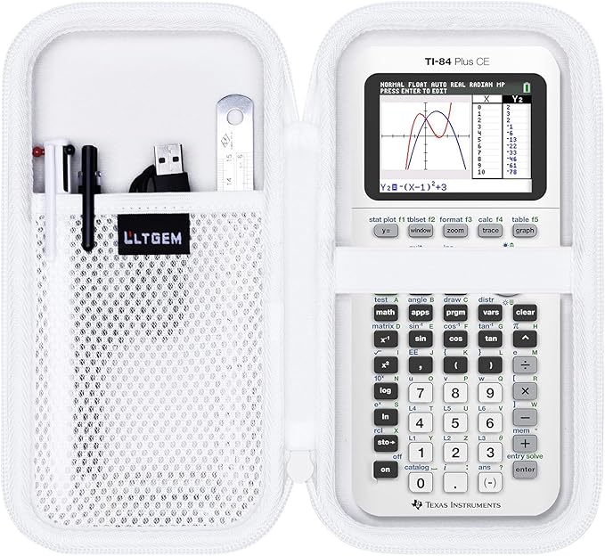 Hard Case Compatible with Texas Instruments TI-84 Plus CE/TI-84 Plus/TI-Nspire CX II CAS/TI-Nspire CX II/TI-83 Plus/TI-85 /TI-86 /TI30xs /TI36X Pro/TI 34 Color Graphing Calculator (White)