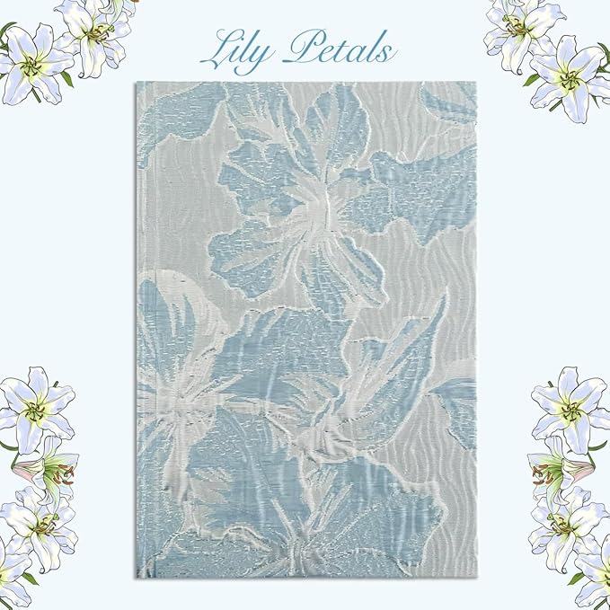 Hardcover Journal, Flower Notebook, A5, 6x8, Lined Pages, Lay-flat, Beautiful Journal for Women, Lily Flower, Blue Journal for Writing, Personal Notebook, Dream Journal, Self Care Journal