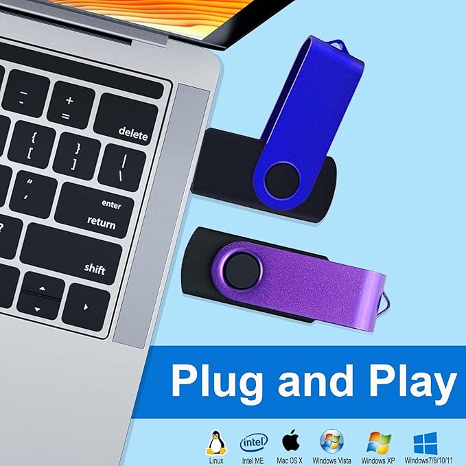 4GB USB Flash Drive 5 Pack, USB Drives 4GB JBOS Memory Stick Swivel Gig Stick Flash Drives 4GB USB2.0 Pendrive, USB Thumb Drives 5 Pack, Zip Drive, Jump Drive, 4GB USB