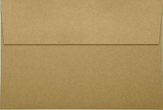 LUXPaper A8 Invitation Envelopes | Peel & Press | 5 1/2" x 8 1/8" | Grocery Bag Brown | 70lb. Text | 50 Qty.