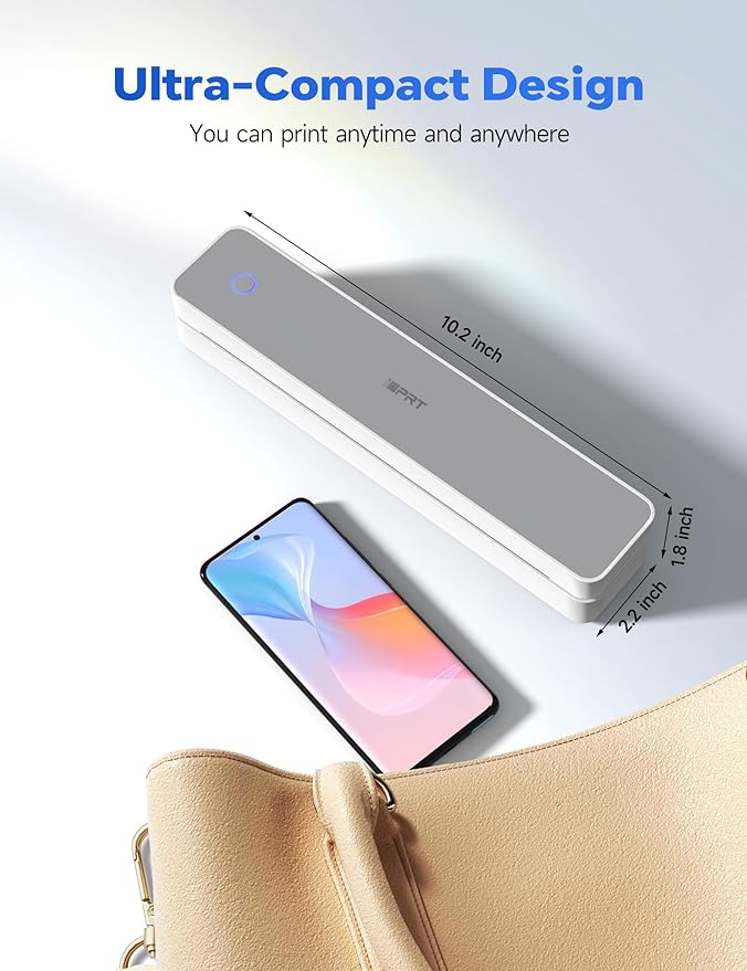iDPRT MT610 Pro Portable Thermal Printer, 300DPI HD Mobile-Travel-Printers, Inkless-Wireless-Small-Printer for Home Use, Office, Vehicles, Bluetooth Printers Supports 8.5" x 11" US Letter&A4&A5 Size