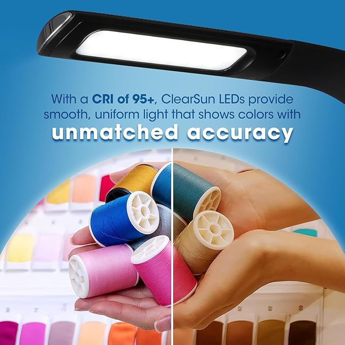 OttLite Recharge LED Desk Lamp with ClearSun LED Technology - Portable, Dimmable & Flexible Gooseneck - Travel-Friendly Task Lamp with Rechargeable Battery - for Home, Reading, Office & College Dorms