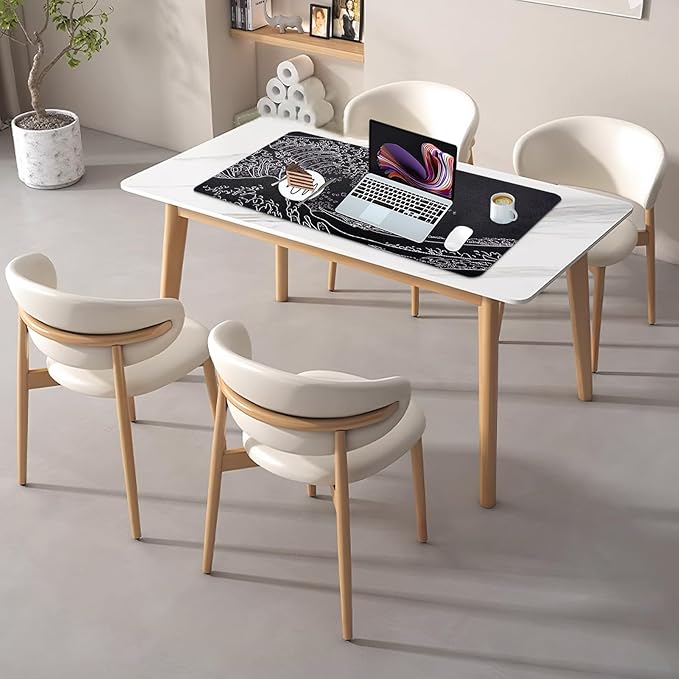 Desk Mat, Desk Pad Dual Sided Desktop Mat for Office and Home,Desk Organization and Accessories - Ideal for Large Mouse Pad and Desk Mats on Top of Desks (Black Sea Wave 31.5"x 15.7")