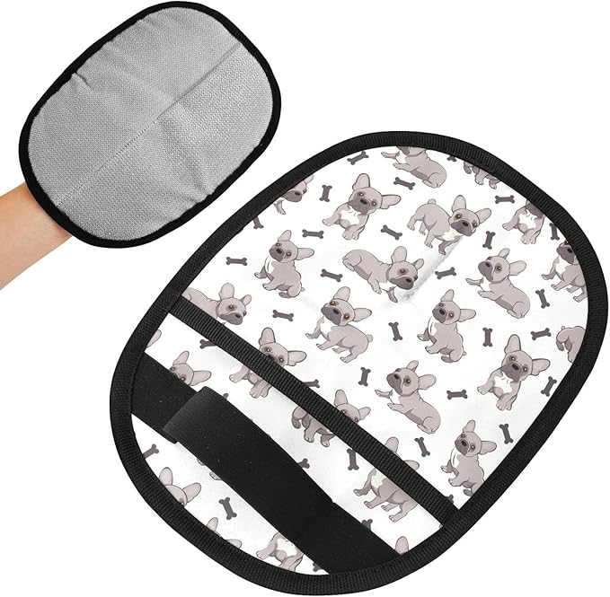 I·D Good Figure Pet Grooming Gloves Reusable Dog & Cat Hair Remover for Furniture, Car Interiors Multi-Surface Deshedding Tool for Carpets, Bedding & Home Cleaning