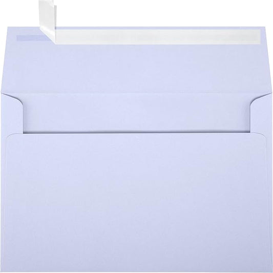 LUXPaper A9 Invitation Envelopes | Peel & Press | 5 3/4" x 8 3/4" | Lilac Purple | 80lb. Text | 50 Qty